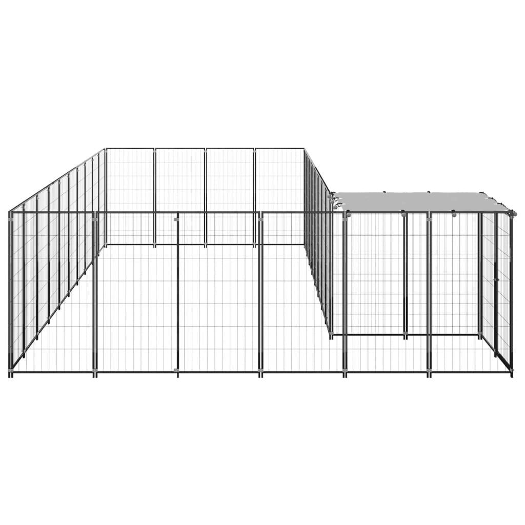 Vidaxl - Chenil Noir 19,36 m² Acier vidaXL 3082239 - Imagen 7