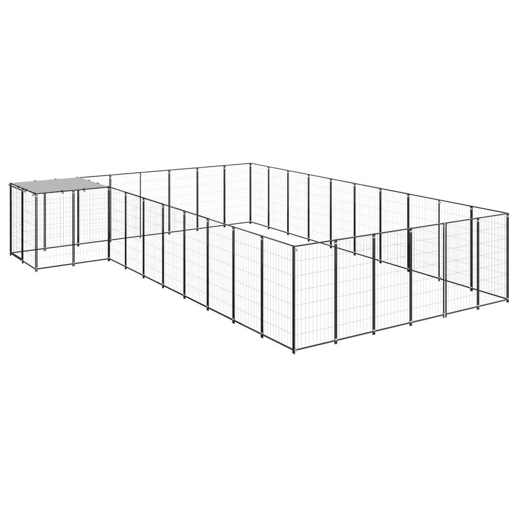 Vidaxl - Chenil Noir 19,36 m² Acier vidaXL 3082239 - Imagen 2