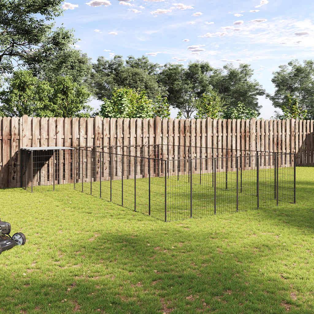 Vidaxl - Chenil Noir 19,36 m² Acier vidaXL 3082239 - Imagen 1