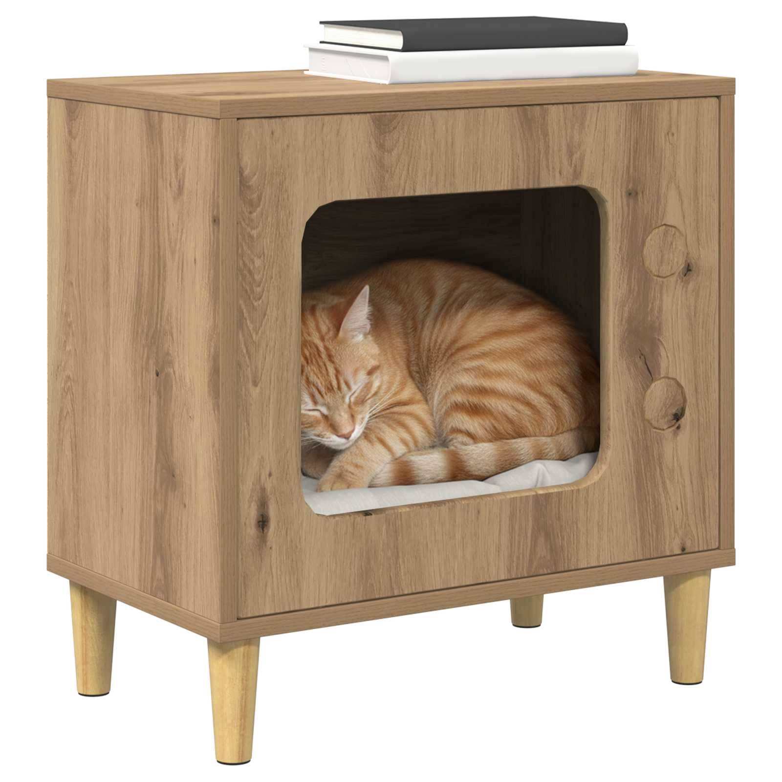 Niche Chat Haute Chêne Artisan Repos Brun 52cm pour Chat Qualité Top - ComfortXL Outdoor Living - Image 3