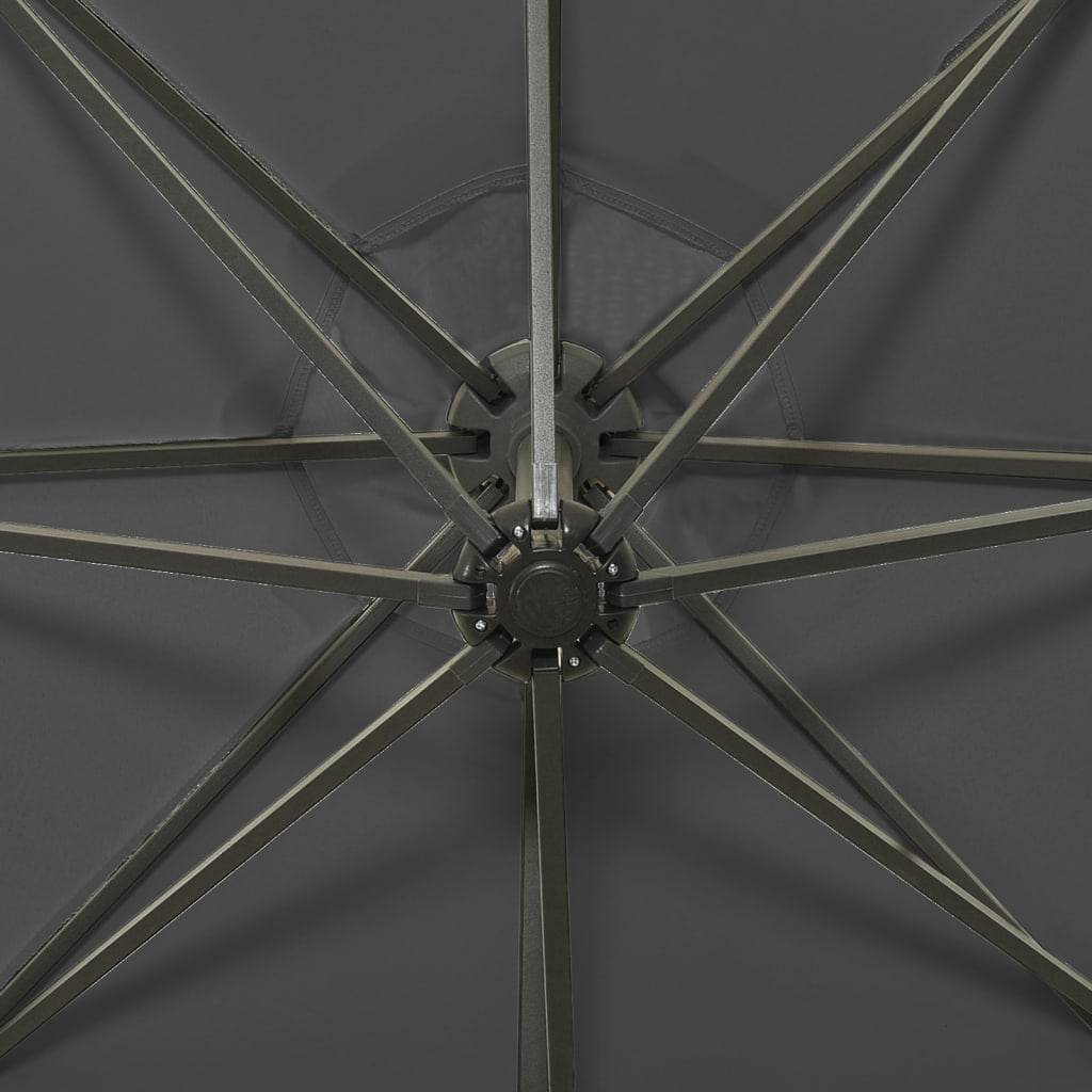 Helloshop26 - Parasol meuble de jardin déporté avec mât et lumières led anthracite 300 cm - Imagen 7