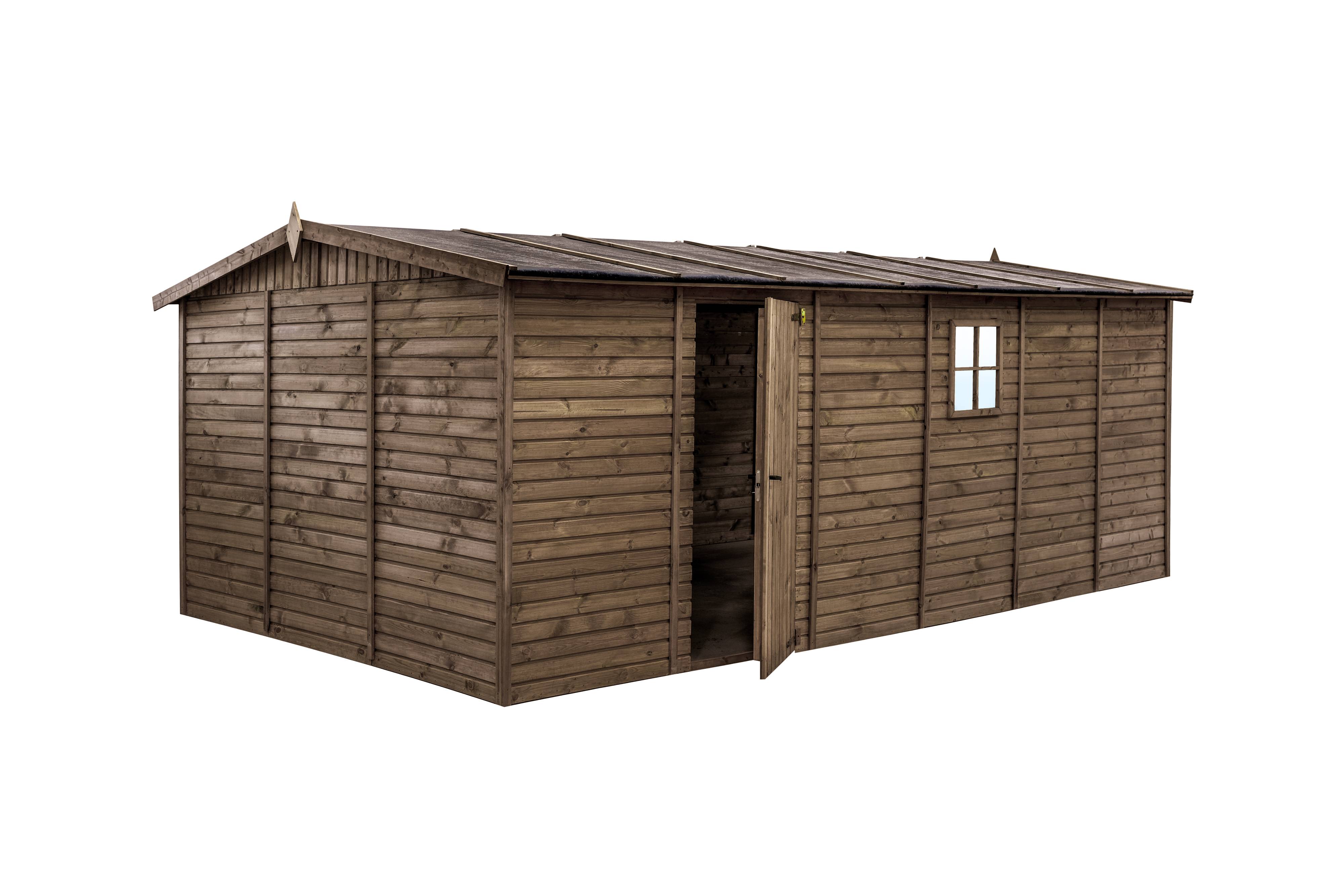 Gartflex - Garage en bois traité, surface utile 17.02 m², 588x303cm, ep 19mm, INT033 / GARTFLEX - Image 3