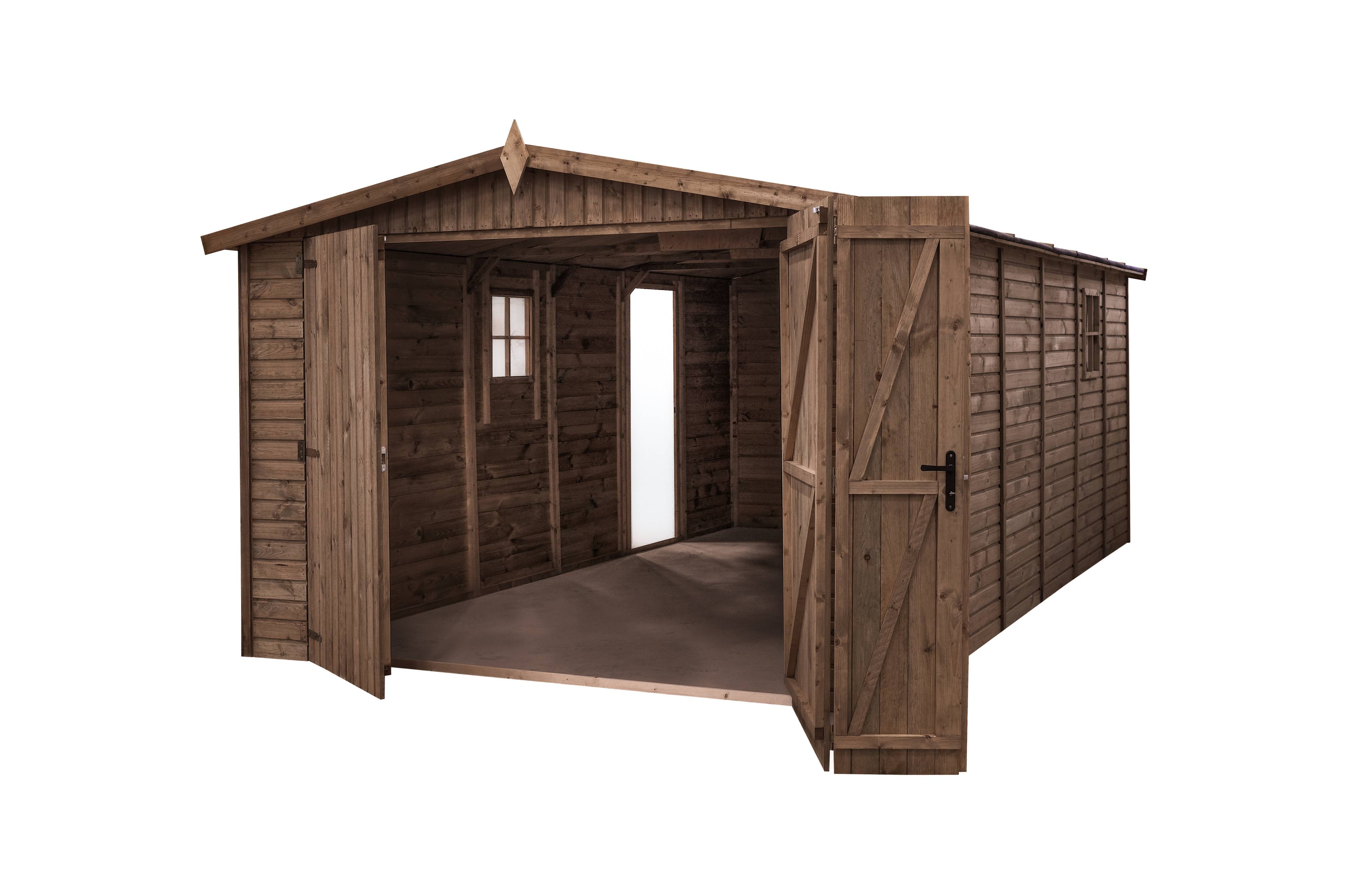 Gartflex - Garage en bois traité, surface utile 17.02 m², 588x303cm, ep 19mm, INT033 / GARTFLEX - Image 2