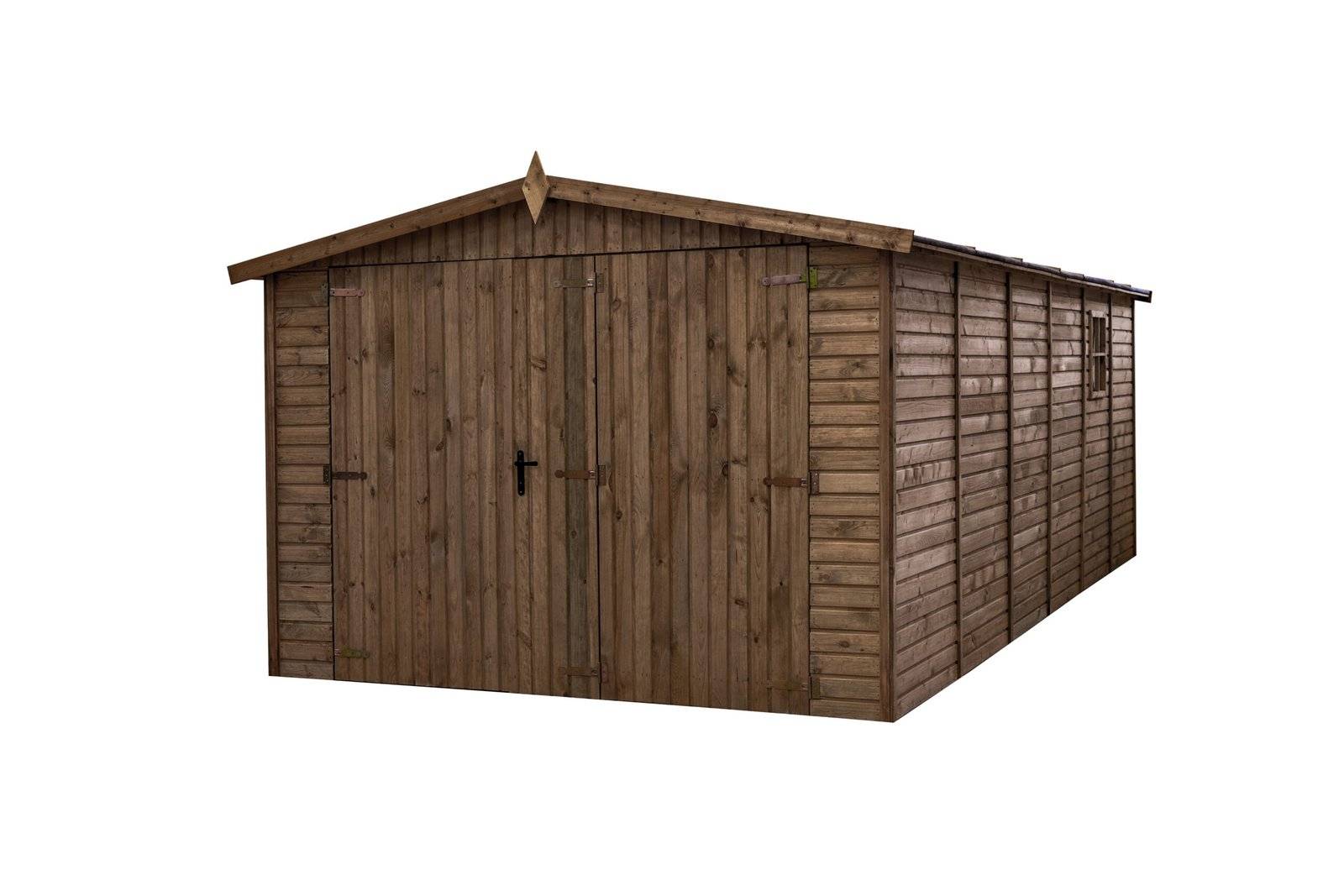 Gartflex - Garage en bois traité, surface utile 17.02 m², 588x303cm, ep 19mm,  INT033 / GARTFLEX