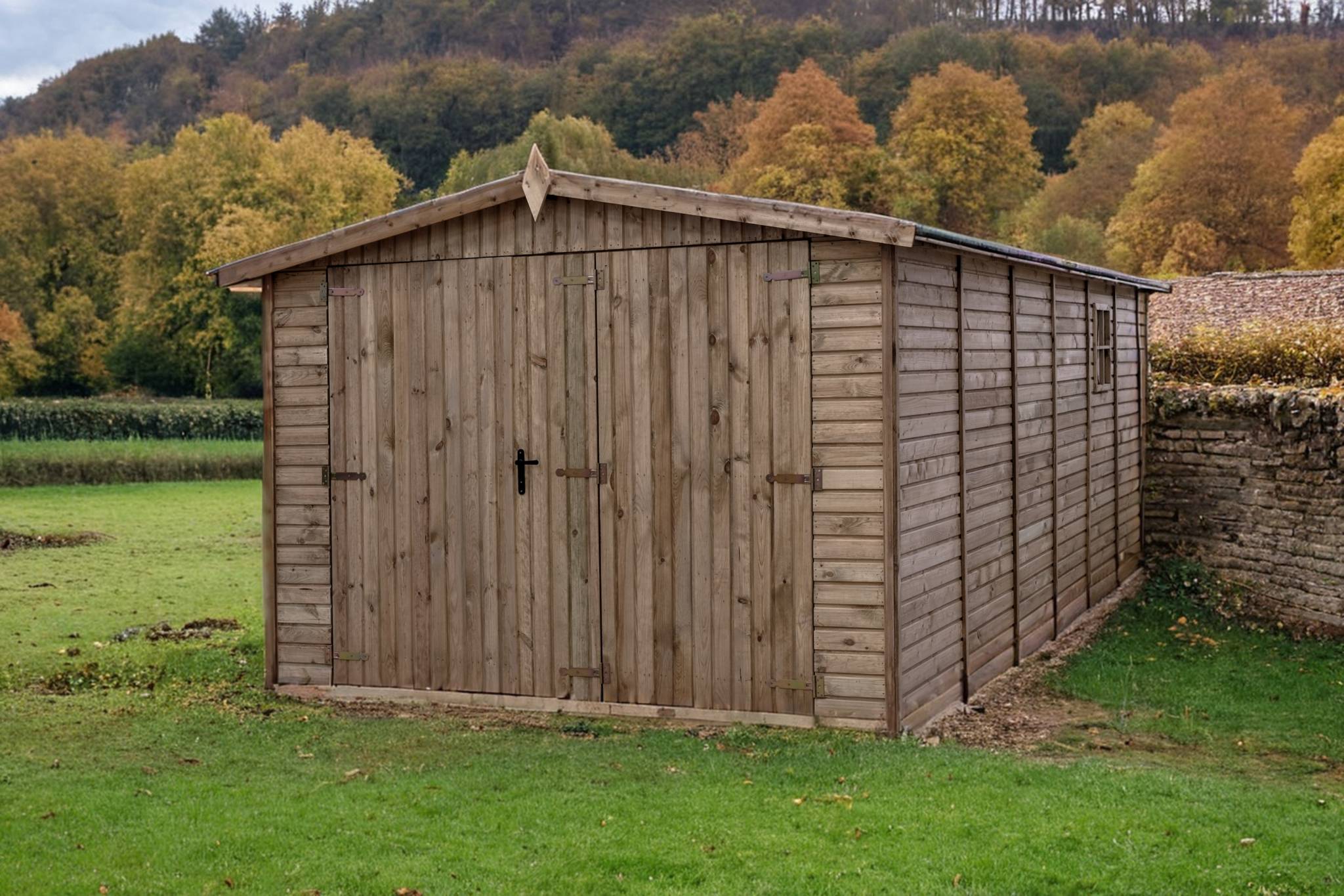 Gartflex - Garage en bois traité, surface utile 17.02 m², 588x303cm, ep 19mm, INT033 / GARTFLEX - Image 5