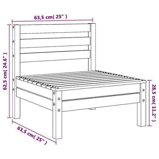 Ensemble 2 Chauffeuses Extérieures Pin Massif Cire Marron pour Salon de Jardin Modulable – ComfortXL Outdoor Living - Image 9