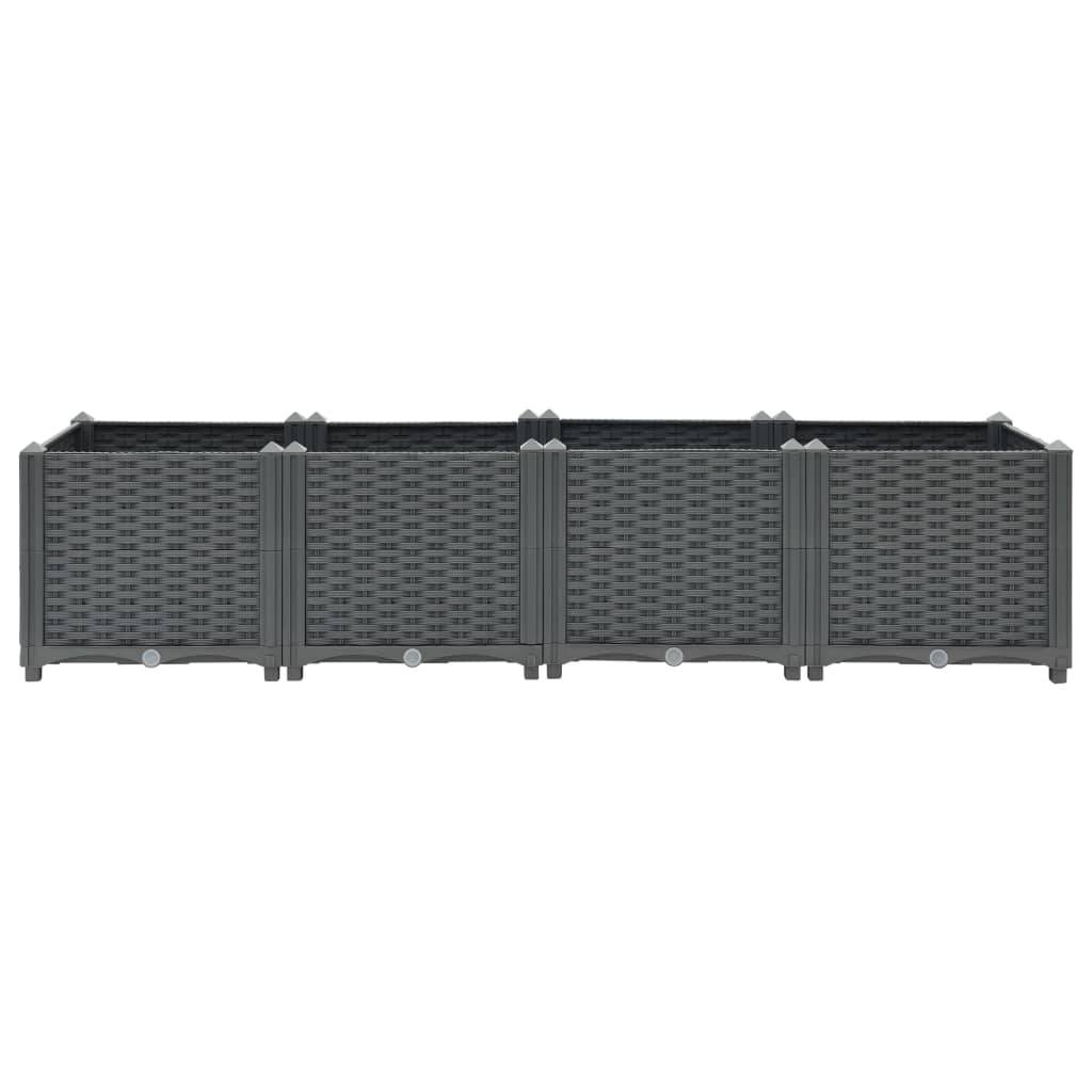 Helloshop26 - Jardinière lit surélevé plantes fleurs jardin 160 x 40 x 38 cm polypropylène gris foncé - Imagen 3