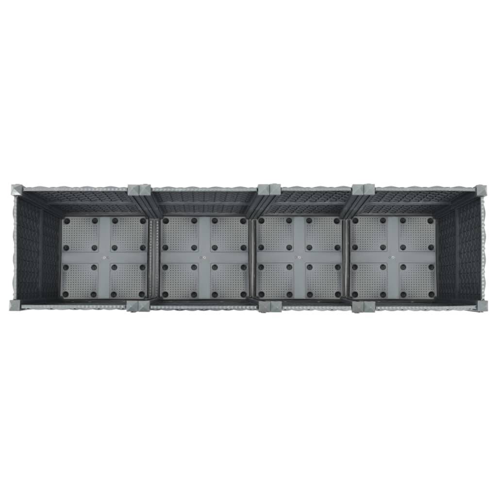 Helloshop26 - Jardinière lit surélevé plantes fleurs jardin 160 x 40 x 38 cm polypropylène gris foncé - Imagen 4