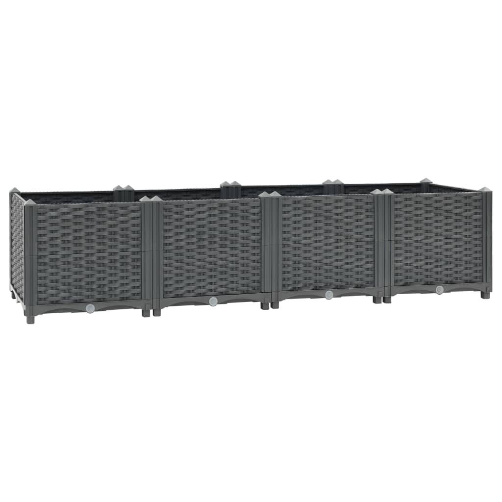 Helloshop26 - Jardinière lit surélevé plantes fleurs jardin 160 x 40 x 38 cm polypropylène gris foncé - Imagen 1