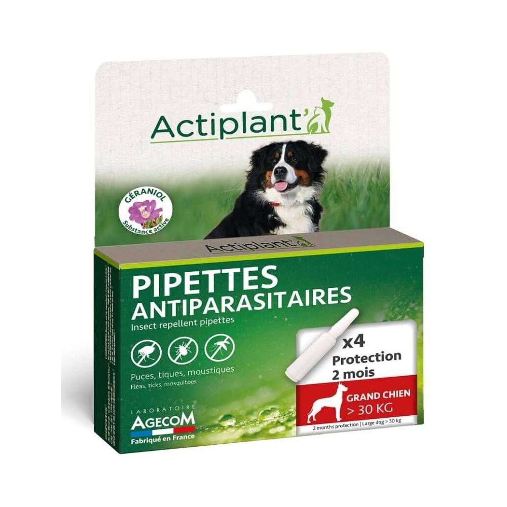 Pipetas Actiplant - Perros Grandes L 30kg - Bio 4 pipetas