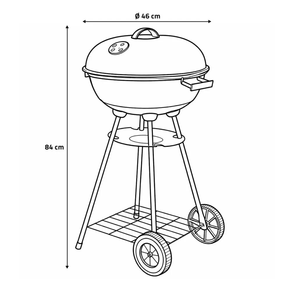Barbecue à charbon avec couvercle 46cm Vaggan - Image 10