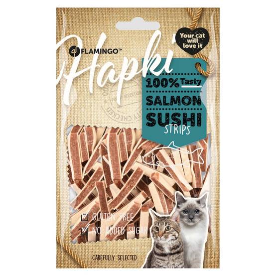 Friandise Hapki saumon lamelles de sushi pour chat 85 g sans gluten - Image 2