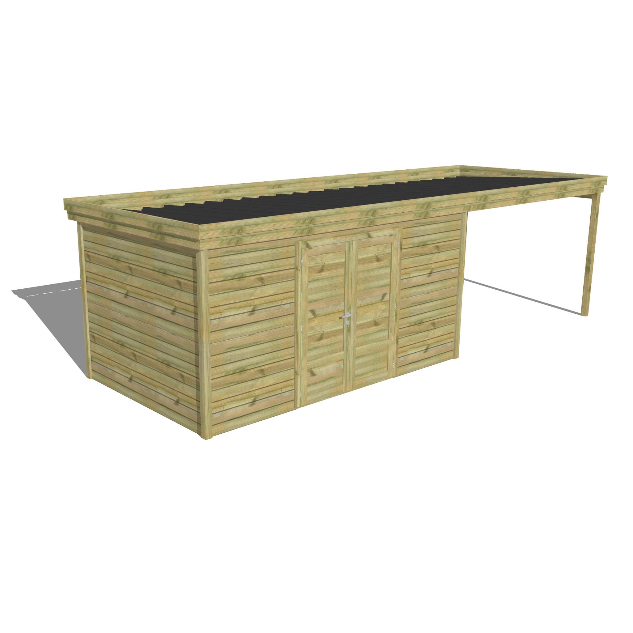 Abri Français - ABRI DE JARDIN bois Pin traité autoclave 27mm - 7,84x2,64m / 21m2 - Bac acier - Abri Français - Image 1