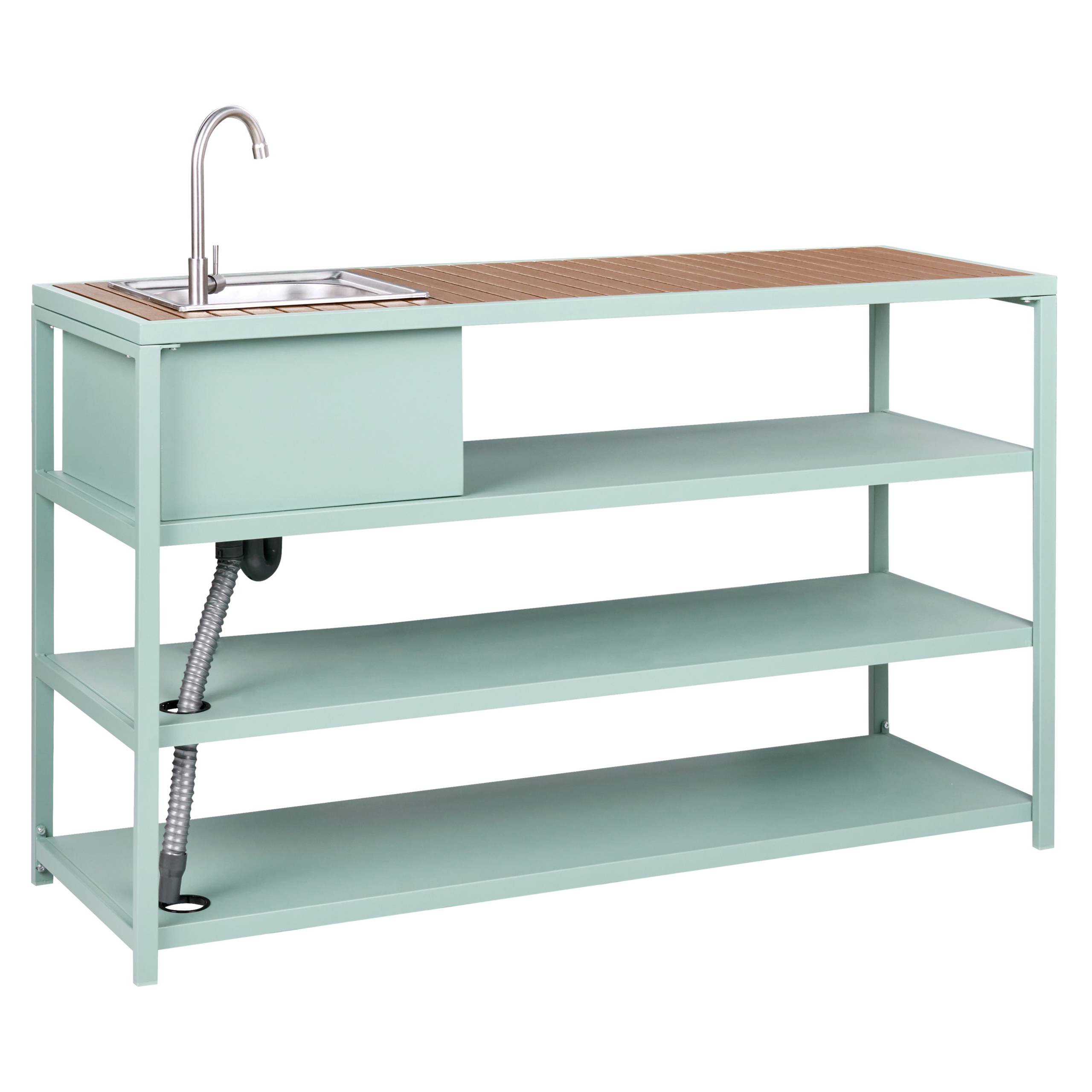 Beliani - Cuisine de jardin Acier Vert clair AVETRANA - 159x50x116- Beliani - Image 5