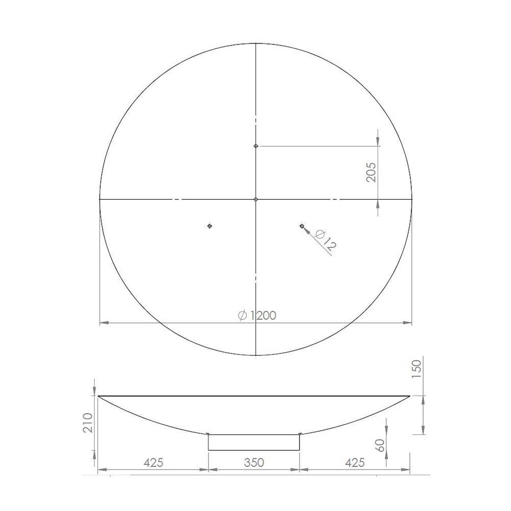Decklinea - Brasero extérieur 120 cm - Acier Corten - Chauffage Exterieur - Feu de Bois - Effet Rouille - H : 21 cm - Resistant au gel - Imagen 5