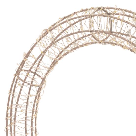 Ecd-Germany - Couronne de Noël LED sur pied, Ø 53 cm, décoration lumineuse, 300 LED lumière blanc chaud, intérieur et extérieur, anneau décoratif, cercle lumineux - Image 3