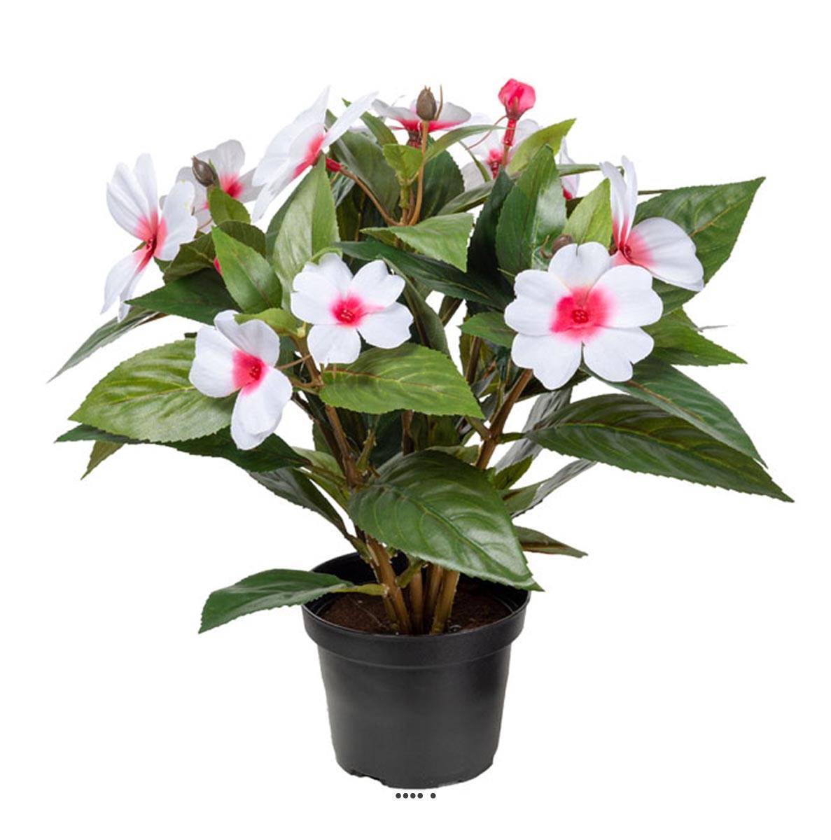 Artificielles - Grande Violette Africaine artificielle en pot, H 30 cm Pourpre-blanc - couleur: Pourpre-blanc - Imagen 1