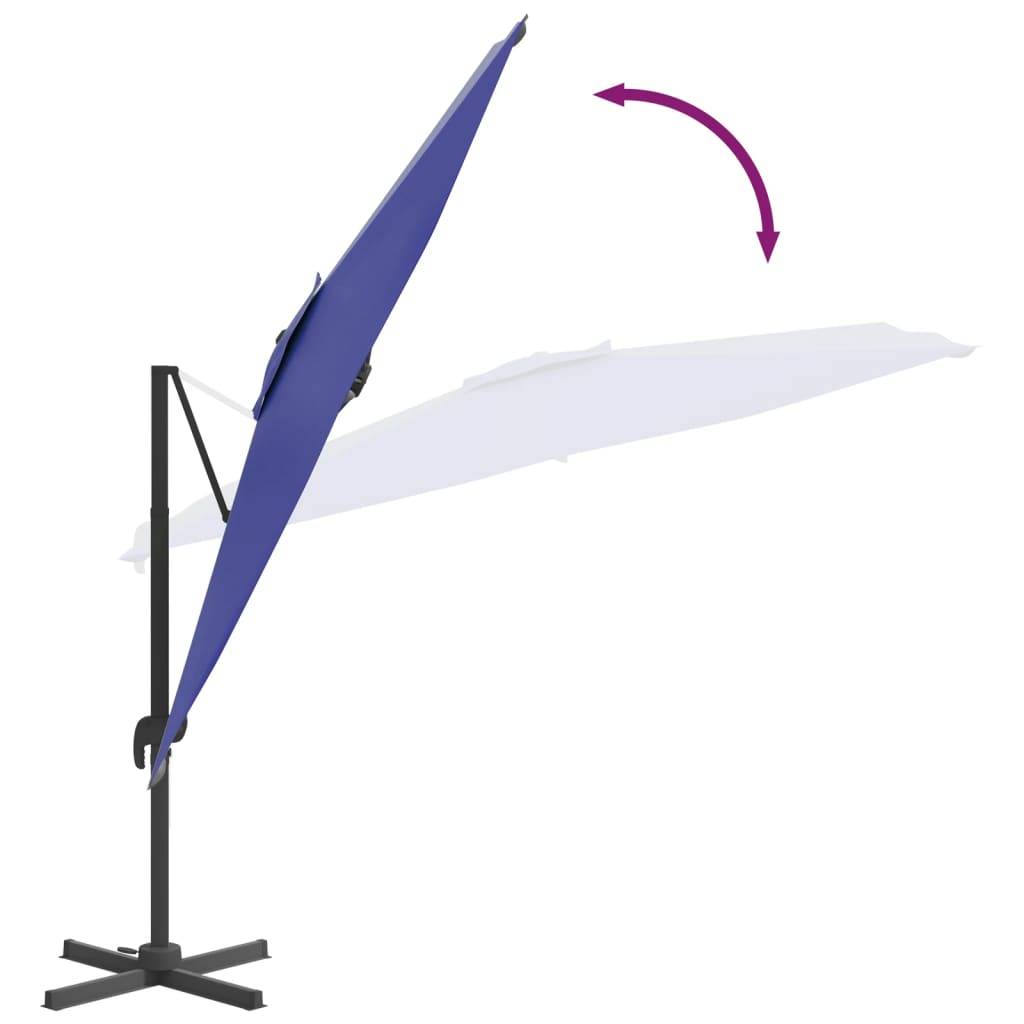 Helloshop26 - Parasol meuble de jardin cantilever à led 400 x 300 cm bleu azuré - Imagen 7
