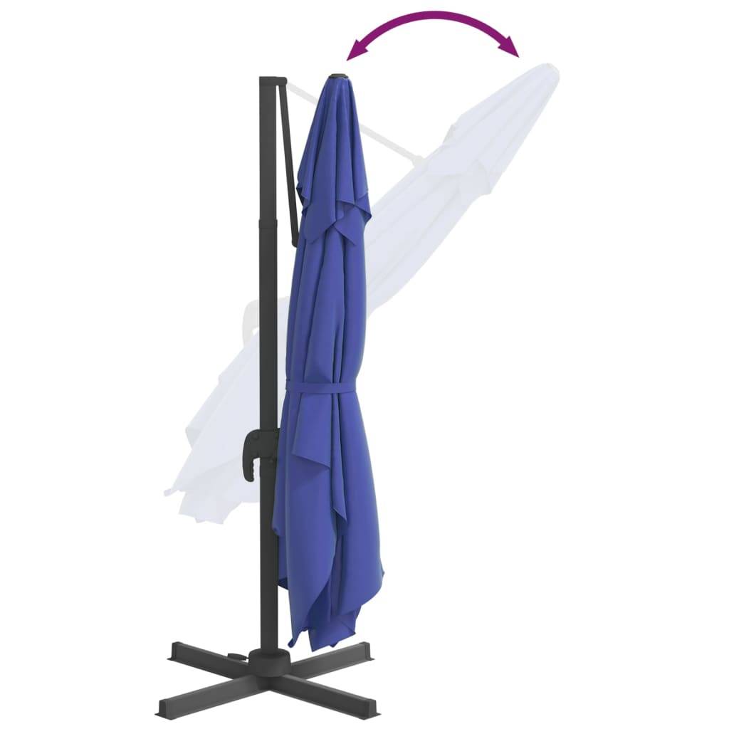 Helloshop26 - Parasol meuble de jardin cantilever à led 400 x 300 cm bleu azuré - Imagen 6