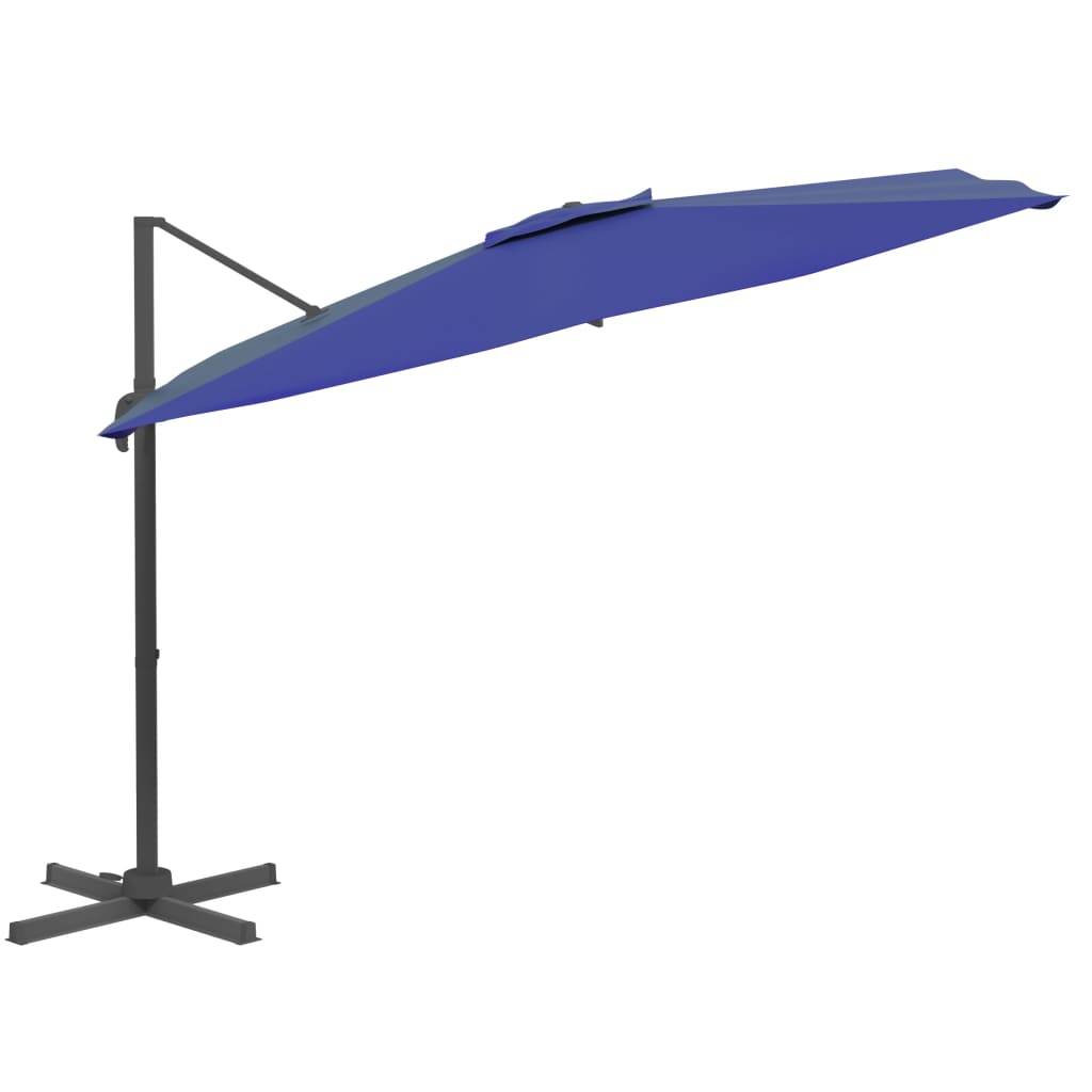 Helloshop26 - Parasol meuble de jardin cantilever à led 400 x 300 cm bleu azuré - Imagen 2