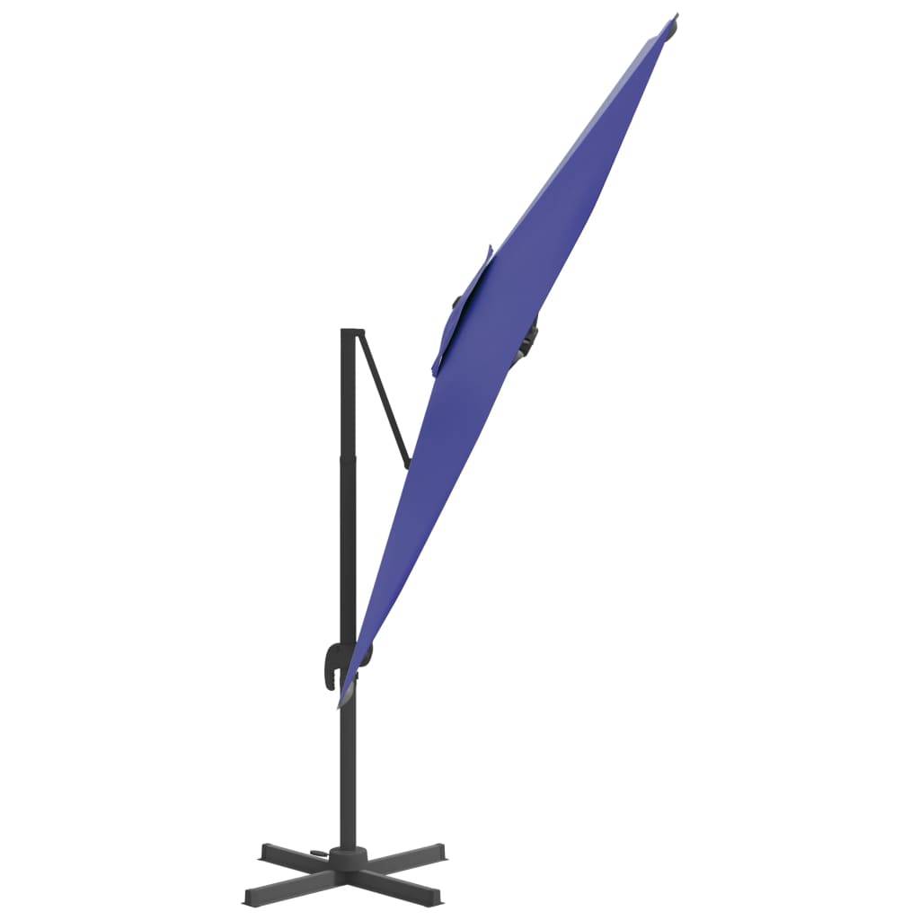 Helloshop26 - Parasol meuble de jardin cantilever à led 400 x 300 cm bleu azuré - Imagen 3