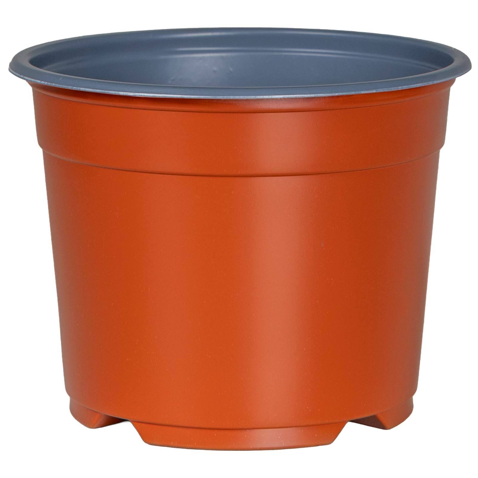 Pot à fleurs, plastique, terre cuite, 10 x 10 x 8 cm - PANGIVO - Image 2
