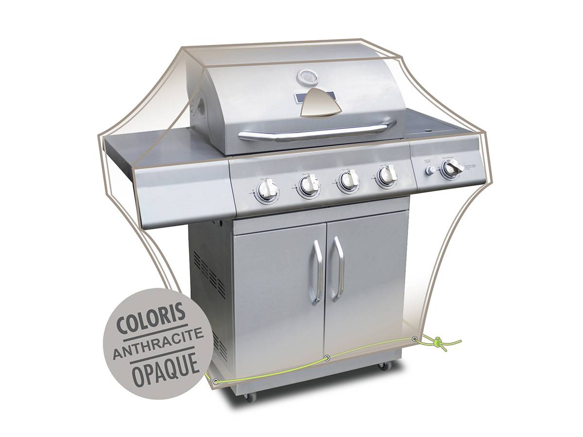 Housse pour barbecue à gaz avec tablettes latérales Cover Air - 147 x 80 x 90 cm - Jardiline