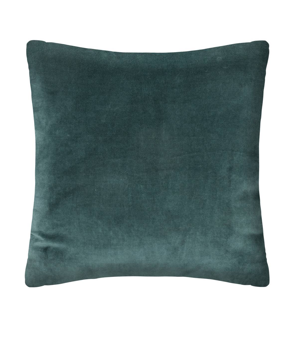 Coussin décoratif en velours Bleu Canard et motif Otto 55 x 55 cm - Imagen 1