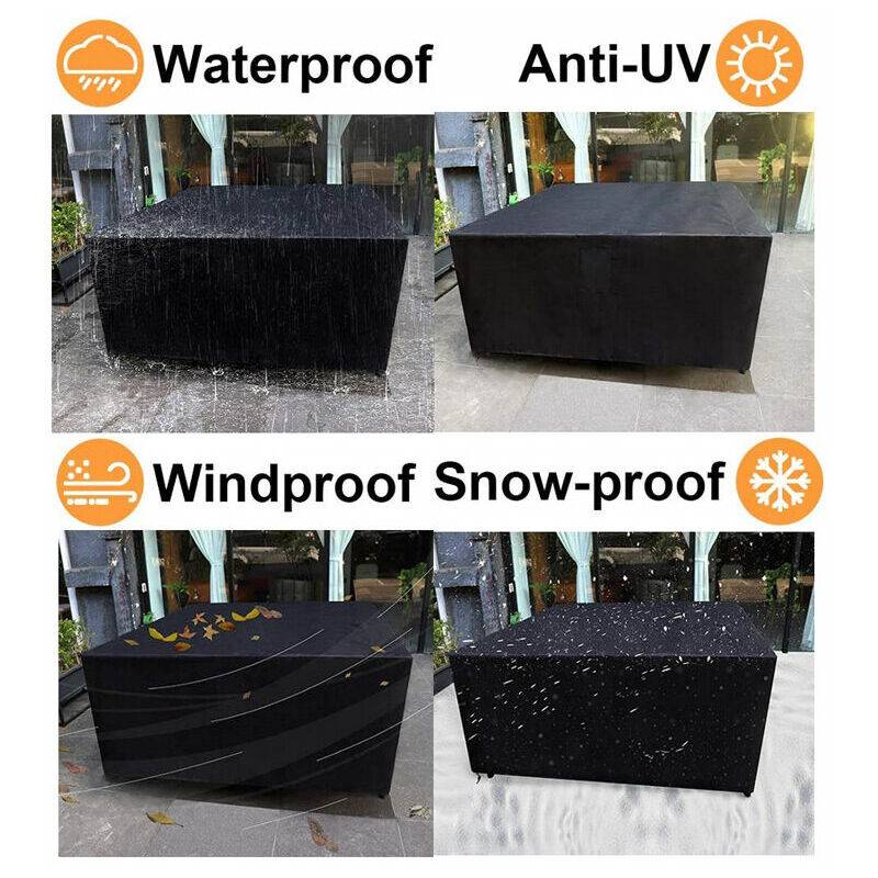 IntiMeg - Housse de protection imperméable pour table de jardin en tissu Oxford résistant, 150 x 150 x 75 cm IntiMeg - Image 3
