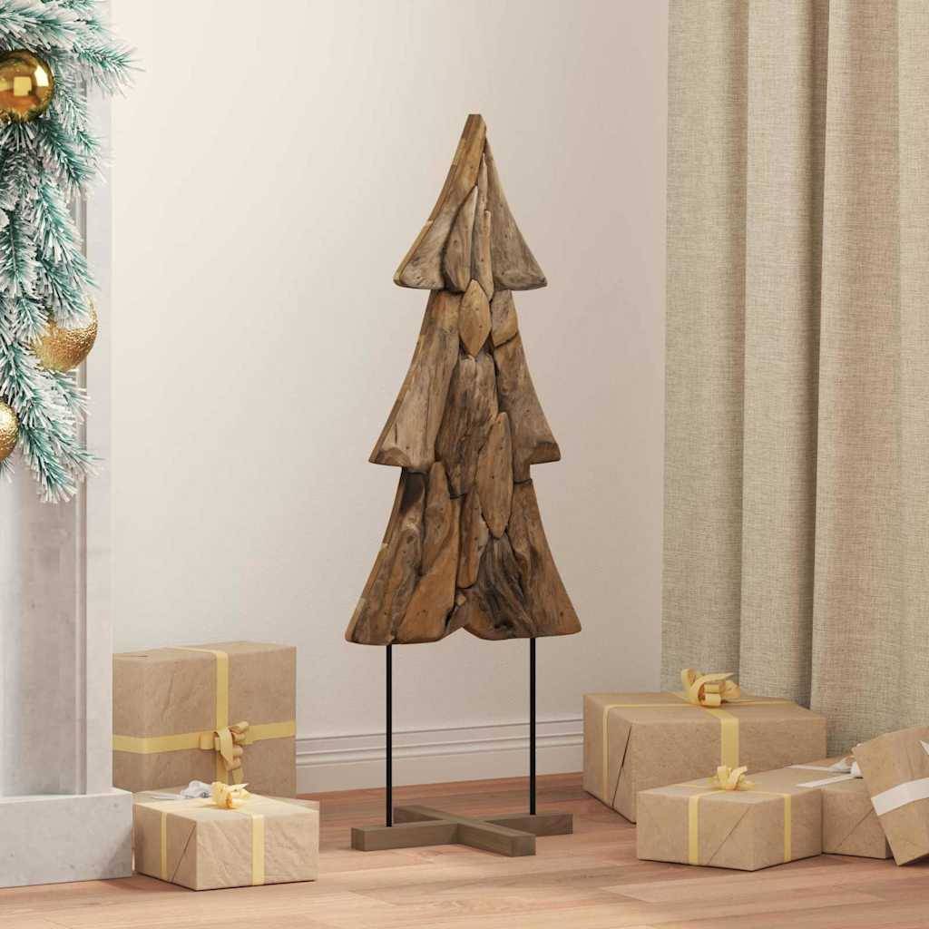 Arbre de Noël design en bois de teck massif pour décoration intérieure 90 cm – ComfortXL Outdoor Living - Image 1