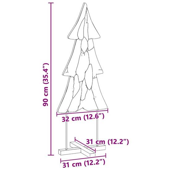Arbre de Noël design en bois de teck massif pour décoration intérieure 90 cm – ComfortXL Outdoor Living - Image 7