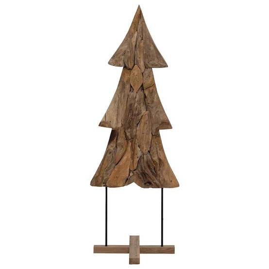 Arbre de Noël design en bois de teck massif pour décoration intérieure 90 cm – ComfortXL Outdoor Living - Image 2