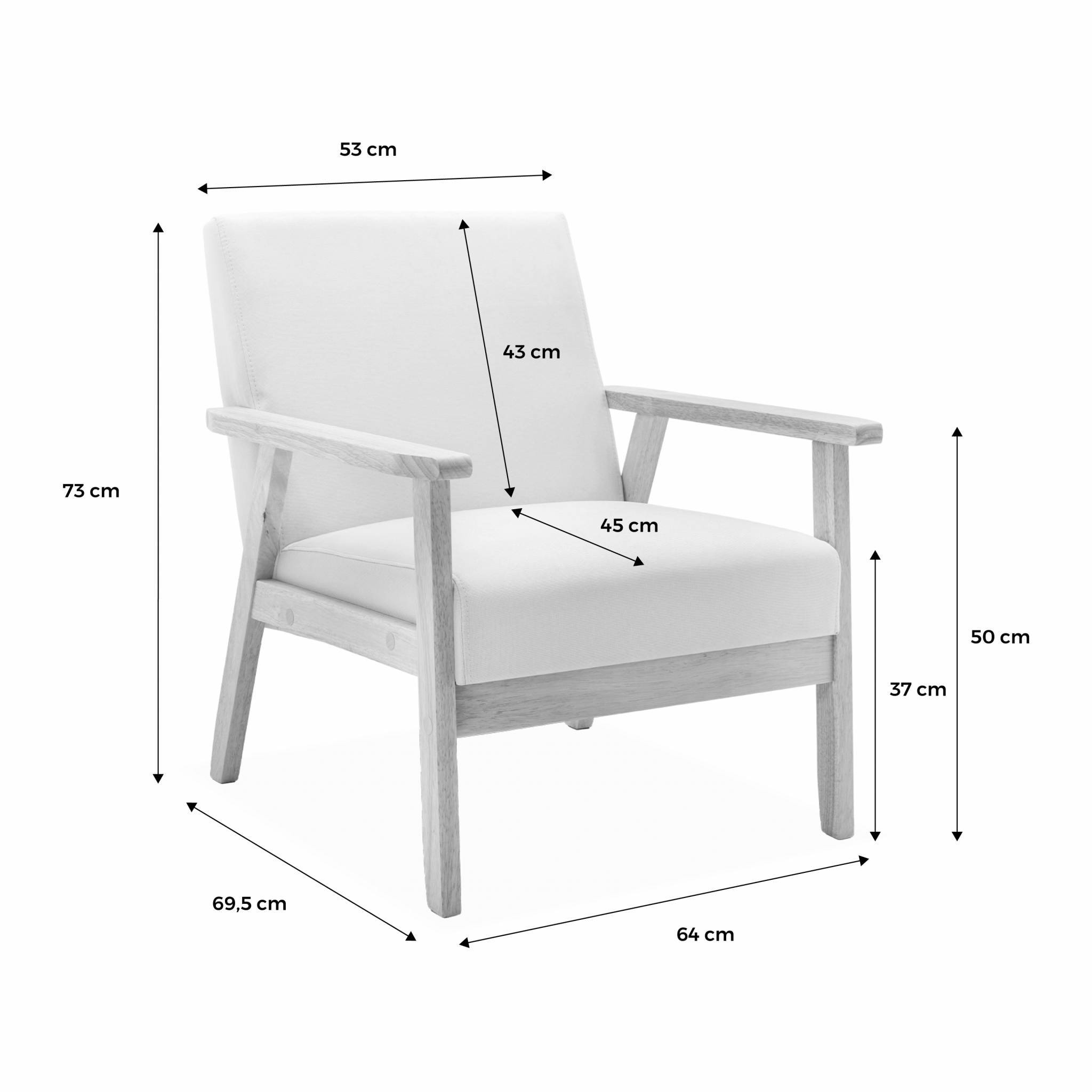 sweeek - Fauteuil scandinave en bois et tissu gris foncé. Isak. L 64 x P 69.5 x H 73cm | sweeek - Image 4