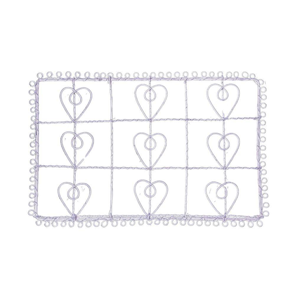 ~ Porte photos coeurs en métal blanc 41 x 26 cm Chemin de campagne