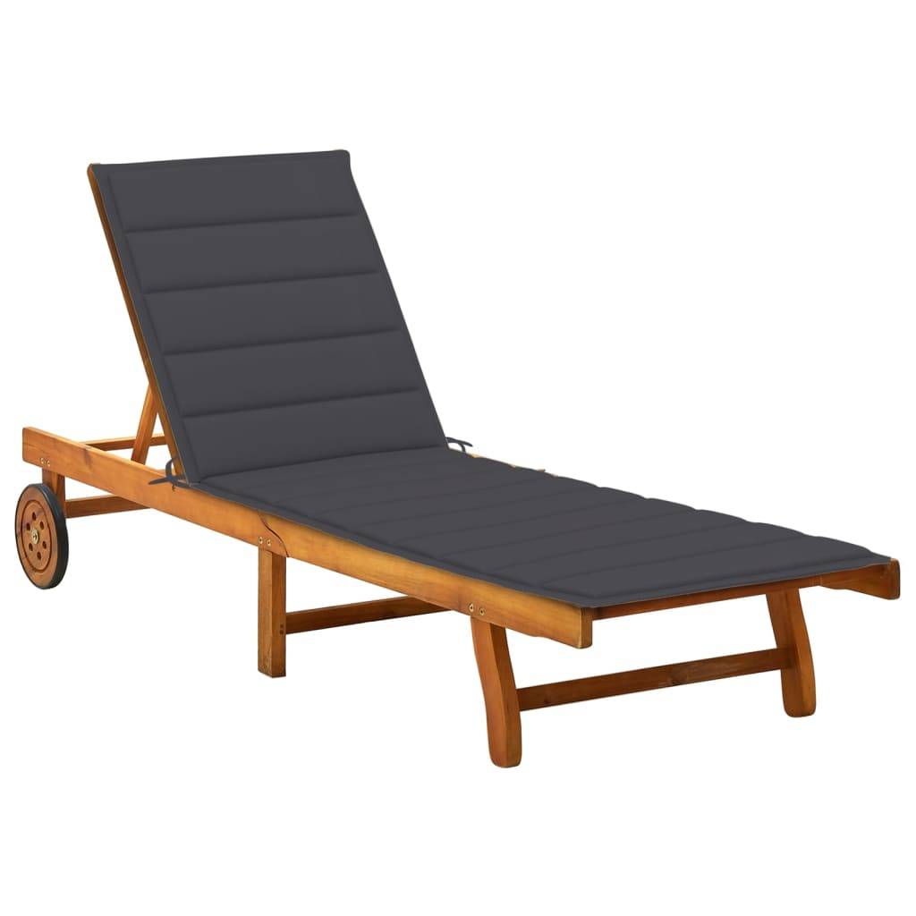 Vidaxl - Chaise longue de jardin avec coussin Bois d'acacia solide vidaXL 3061344 - Imagen 1