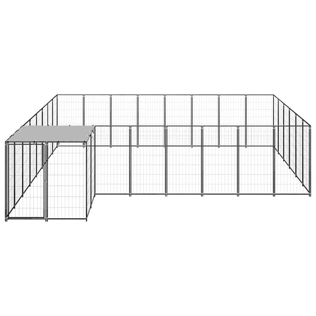 Vidaxl - Chenil Noir 15,73 m² Acier vidaXL 3082227 - Imagen 7