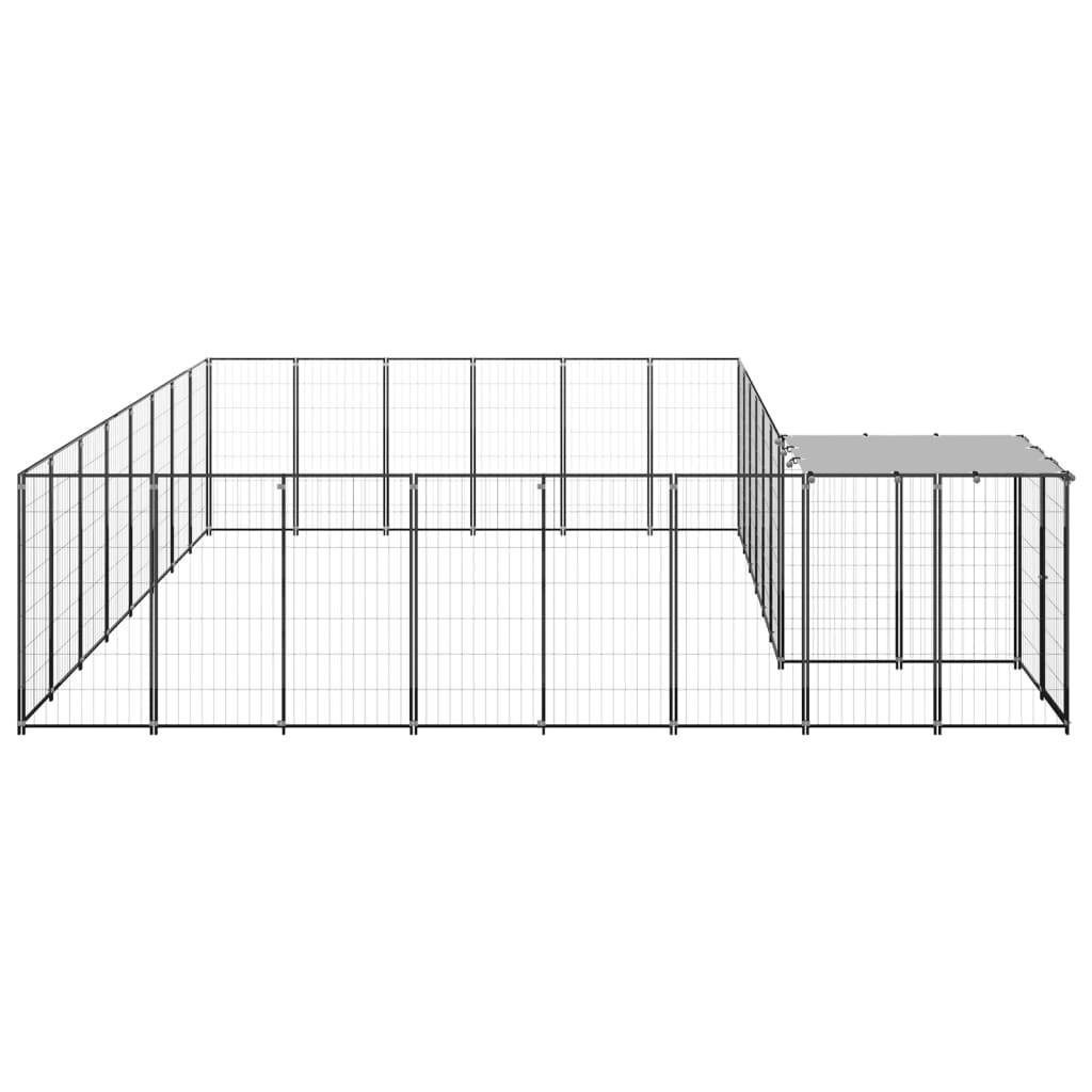 Vidaxl - Chenil Noir 15,73 m² Acier vidaXL 3082227 - Imagen 5