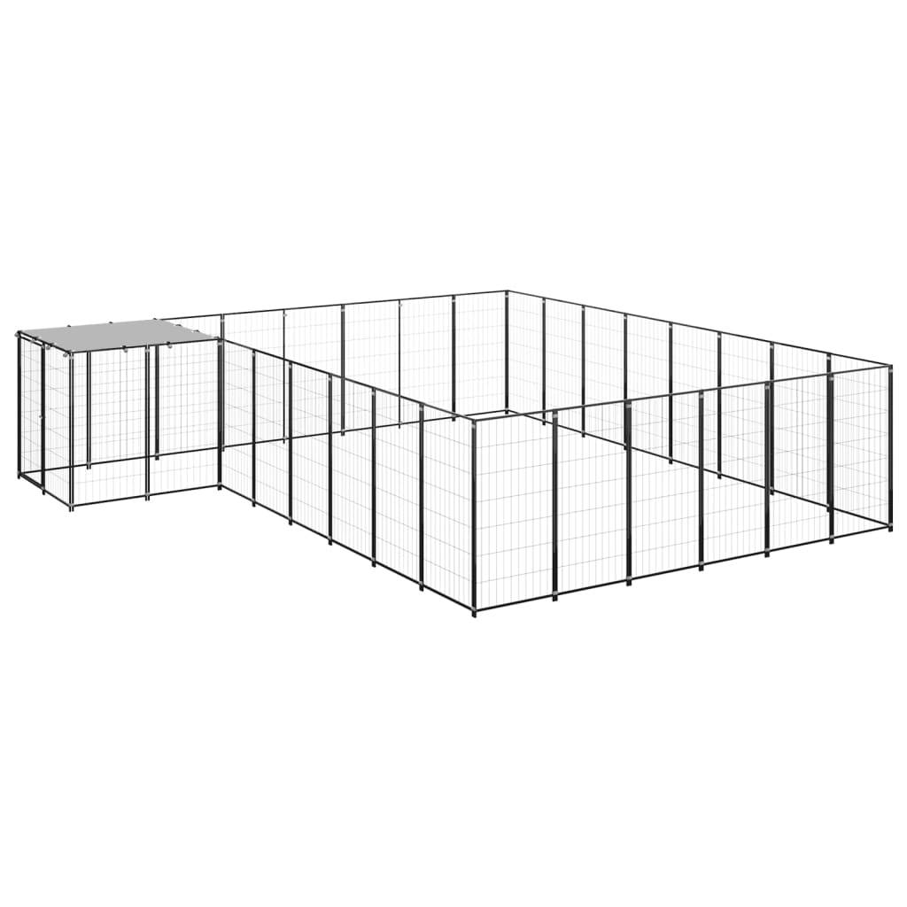 Vidaxl - Chenil Noir 15,73 m² Acier vidaXL 3082227 - Imagen 2