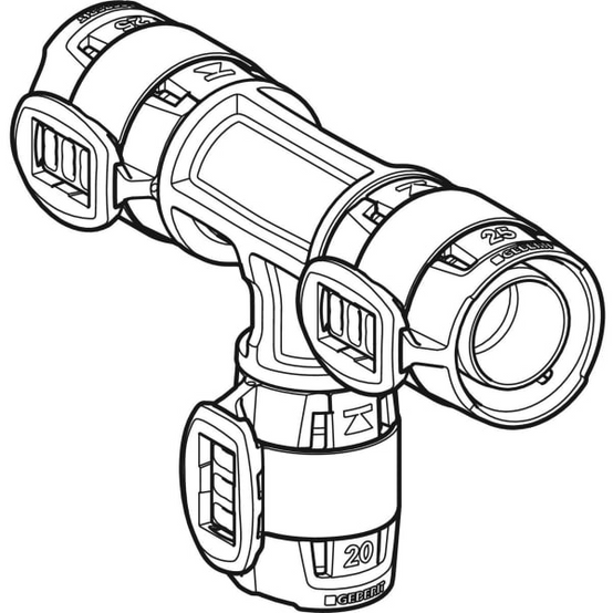 Té réduit GEBERIT Flowfit PPSU - Ø20 x Ø16 x Ø20 - 620.111.00.1 - Image 6