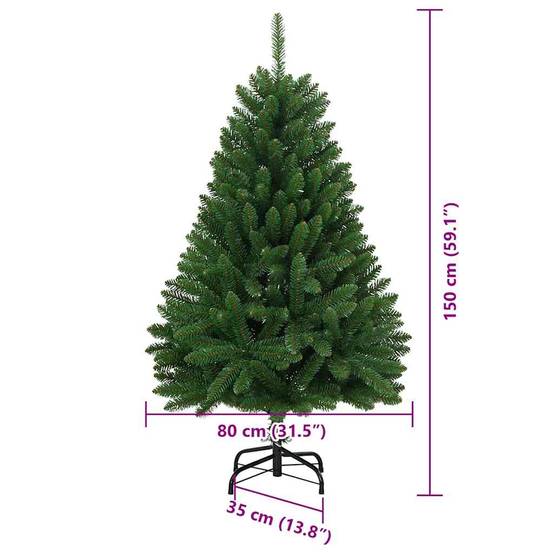 Vidaxl - Sapin de Noël artificiel 150 cm 150 LED Blanc chaud Vert vidaXL 3395679 - Image 3