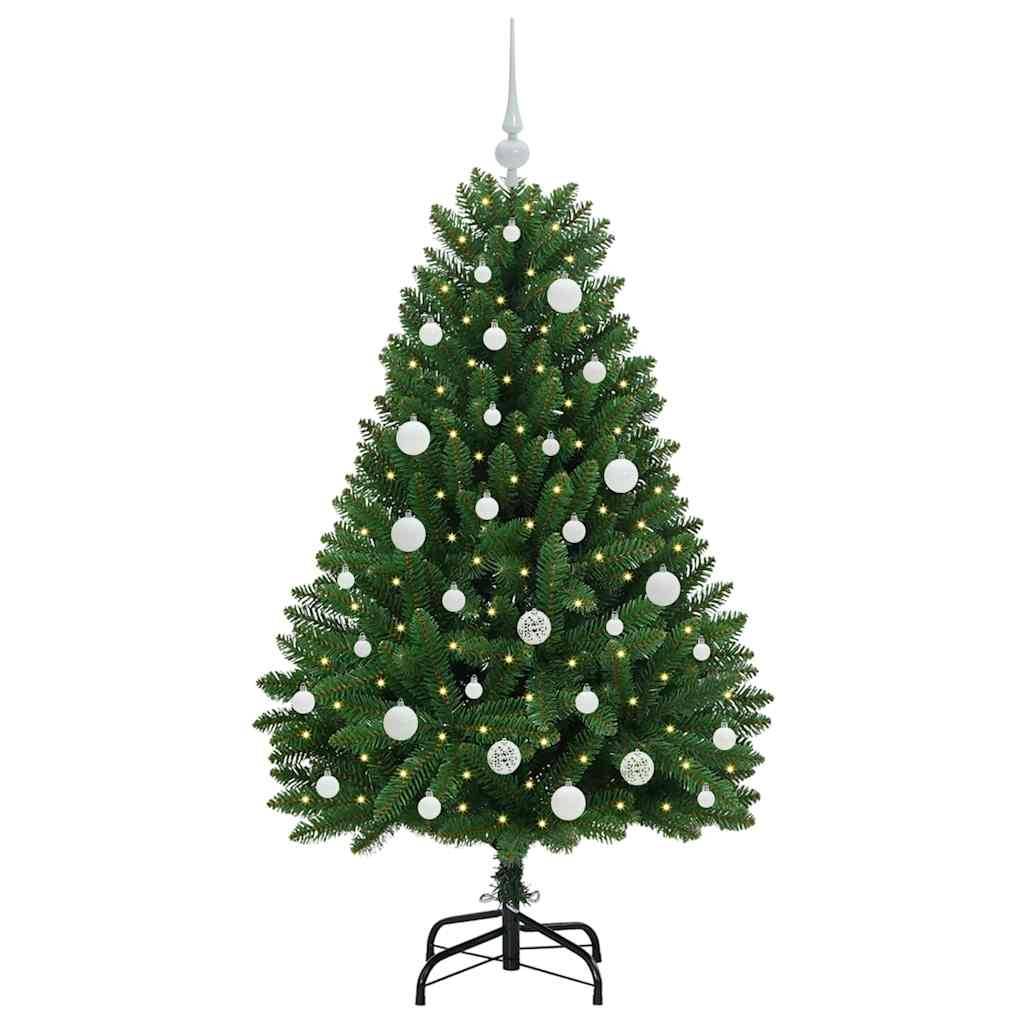 Vidaxl - Sapin de Noël artificiel 150 cm 150 LED Blanc chaud Vert vidaXL 3395679 - Image 4