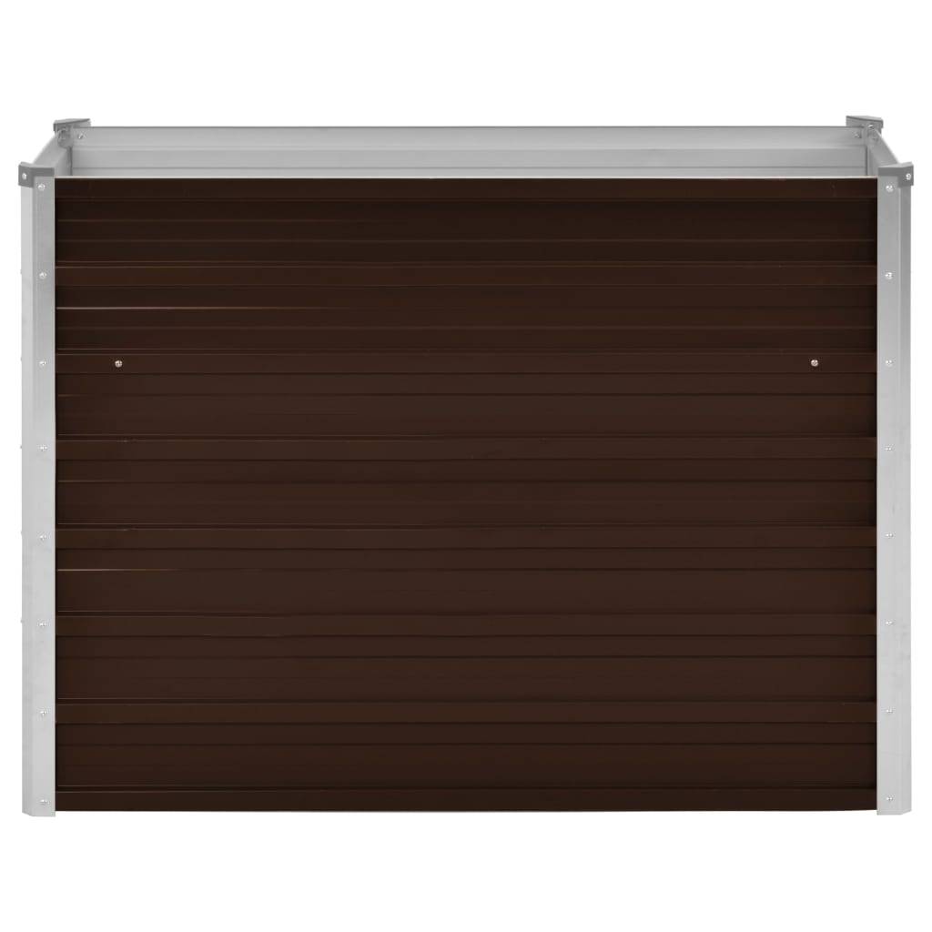 Helloshop26 - Jardinière lit surélevé plantes fleurs jardin 100 cm acier galvanisé marron - Image 2