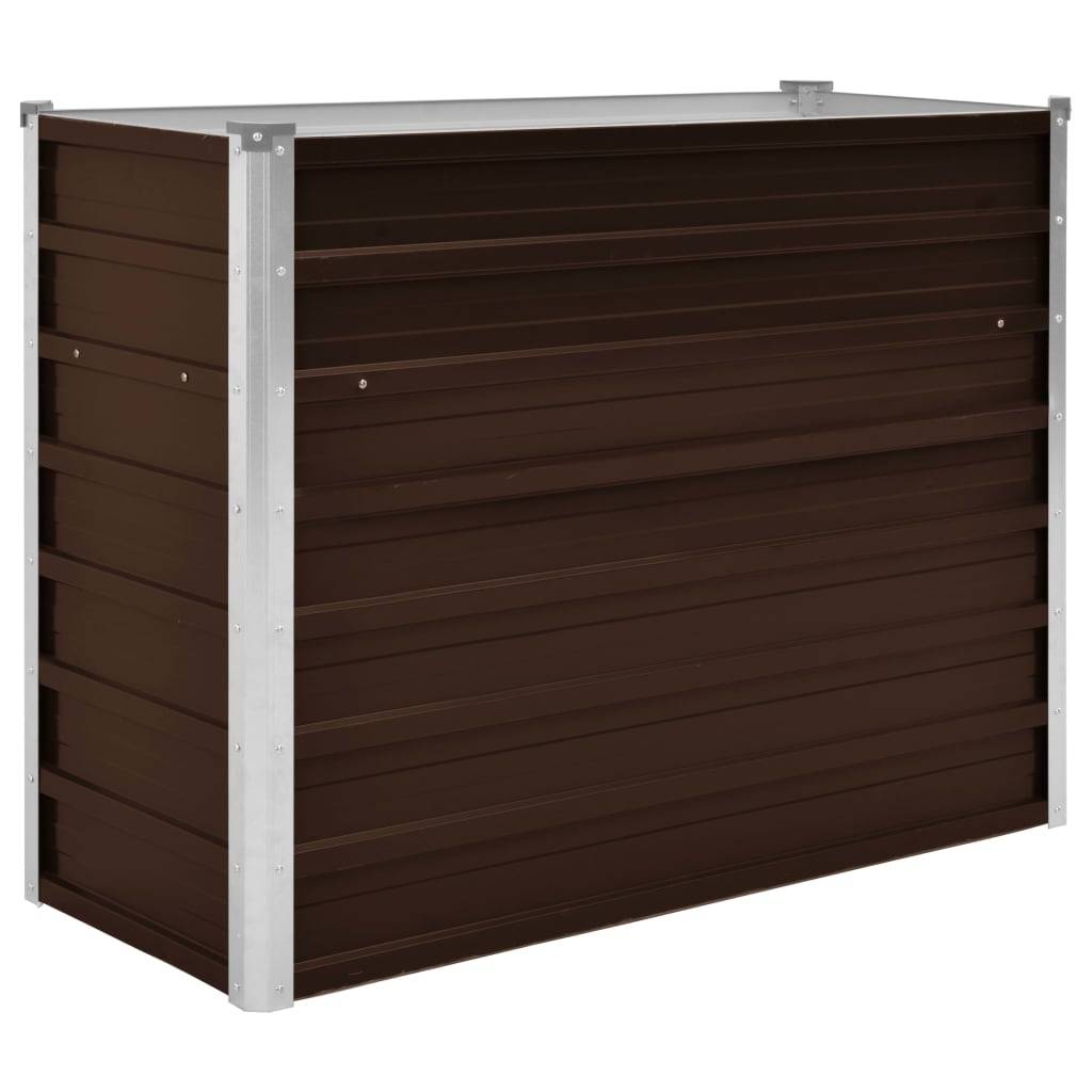 Helloshop26 - Jardinière lit surélevé plantes fleurs jardin 100 cm acier galvanisé marron - Image 1