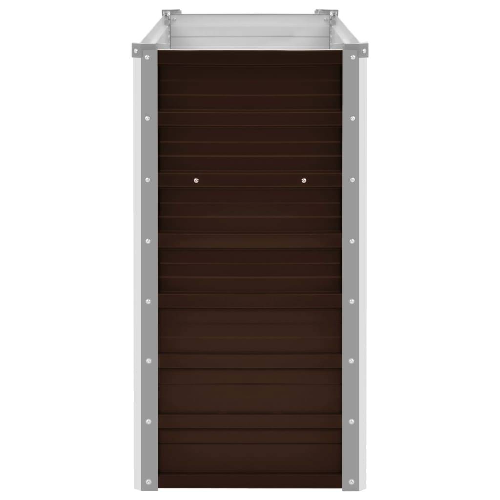 Helloshop26 - Jardinière lit surélevé plantes fleurs jardin 100 cm acier galvanisé marron - Image 4