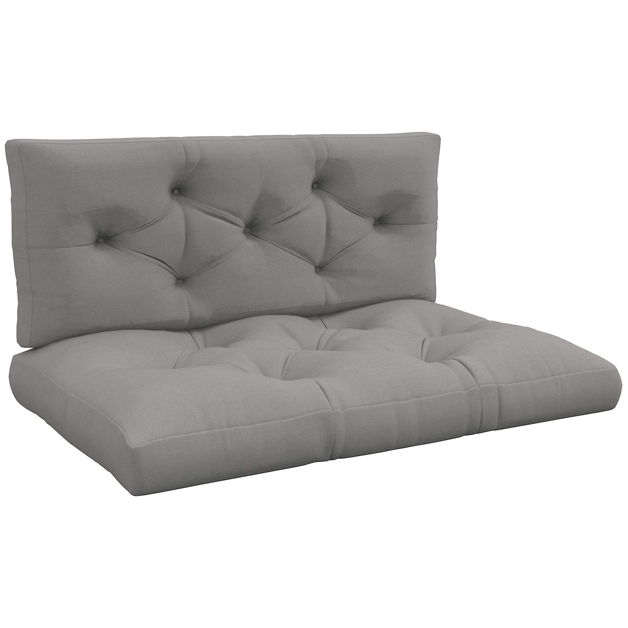 Coussin d'assise capitonné, 120 x 80 x 12 cm, gris