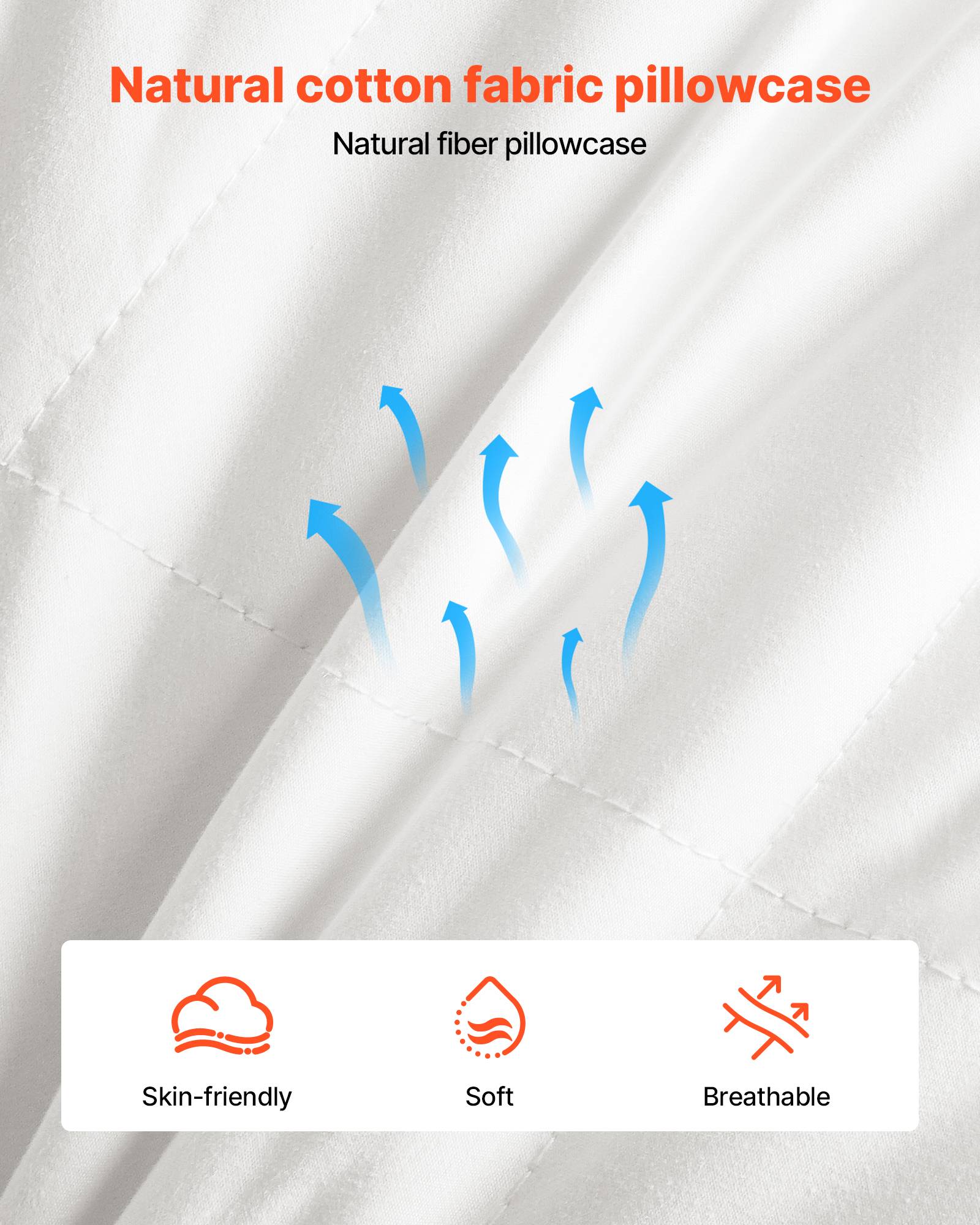 VEVOR Oreillers en Duvet Plume d'Oie et Fibre Synthétique Lot de 2 76 x 50 cm - Image 5