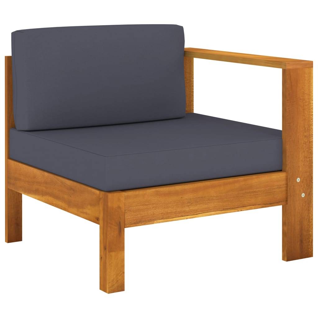 Helloshop26 - Salon de jardin meuble d'extérieur ensemble de mobilier 8 pièces avec coussins gris foncé bois d'acacia - Imagen 4