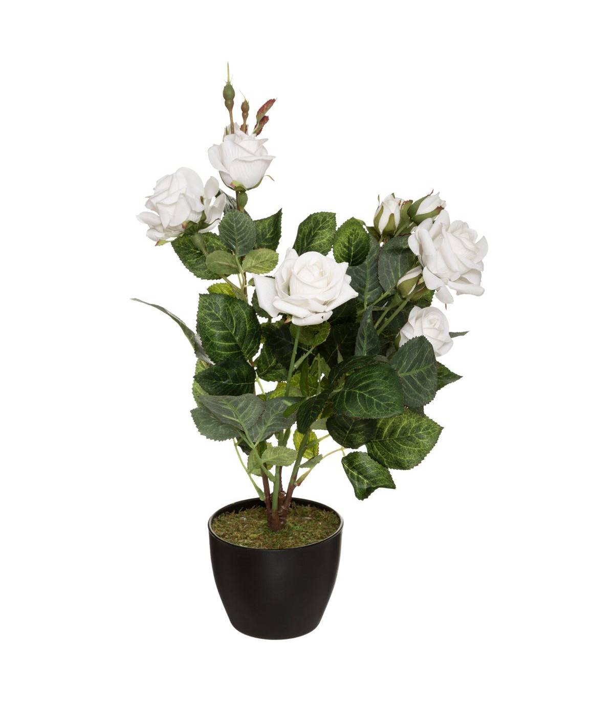 Plante artificielle Rosier Velours en pot H 43 cm - Imagen 1