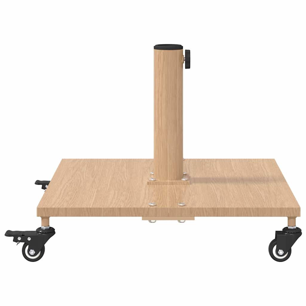 Base de parasol carrée design moderne extérieur 45 x 45 x 31 cm en acier bois clair - Image 4