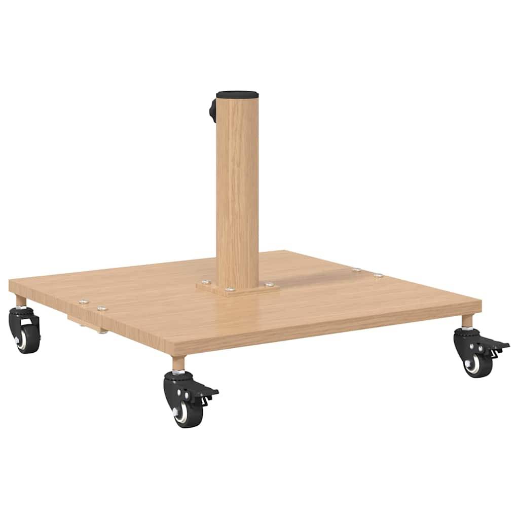 Base de parasol carrée design moderne extérieur 45 x 45 x 31 cm en acier bois clair - Image 3